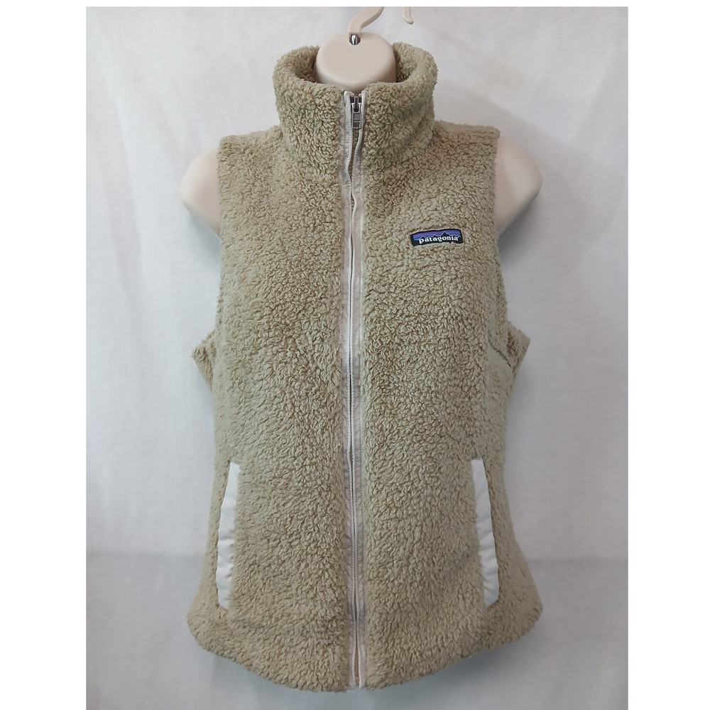 Patagonia Los Gatos Fleece Vest Womens Small Tan Beige Full Zip Sherpa 25216
